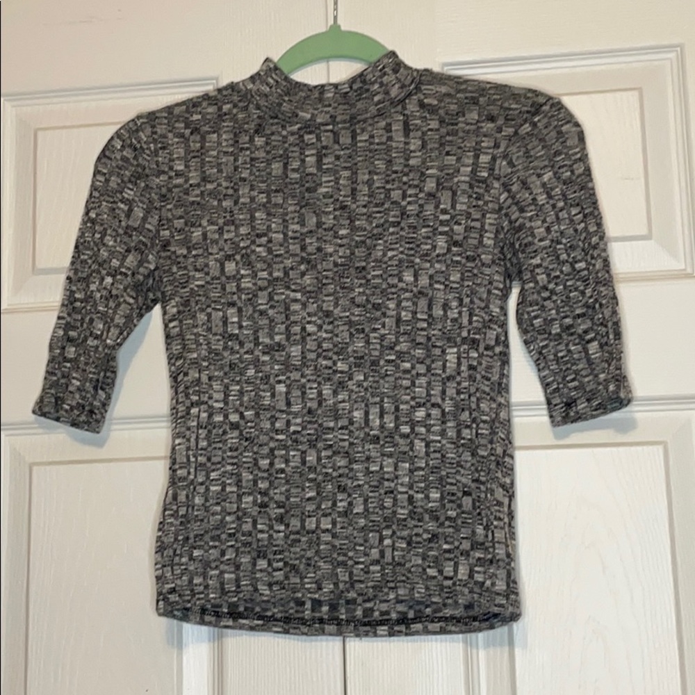 Cute Black and Grey Cropped Turtleneck